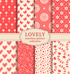 Set of seamless patterns. Vector backgrounds.