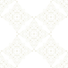 Olive green seamless print on white background. Indian style pattern