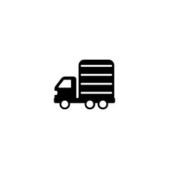 Articulated Lorry Flat Vector Icon. Isolated Delivery Truck, Cargo, Van Illustration
