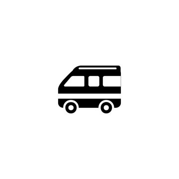 Minibus Flat Vector Icon. Isolated Mini Van Illustration