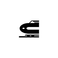 High Speed Train Flat Vector Icon. Isolated High Speed Train, Railway transportation Illustration