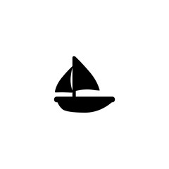 Sailboat Flat Vector Icon. Isolated Sailboat Illustration Symbol - Vector