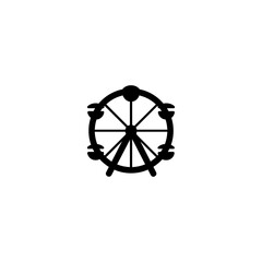 Ferris Wheel Flat Vector Icon. Isolated Ferris Wheel Illustration Symbol - Vector