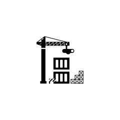 Building Construction Flat Vector Icon. Isolated Crane Illustration Symbol - Vector