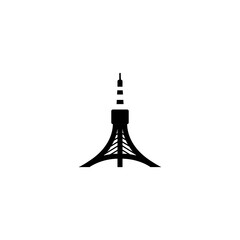 Tokyo Tower vector flat icon. Isolated tower landmark building illustration