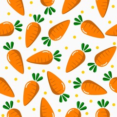 colourful cartoon cute illustration carrots seamless pattern for background, wallpaper, texture, label, banner, cover, card etc. vector design.
