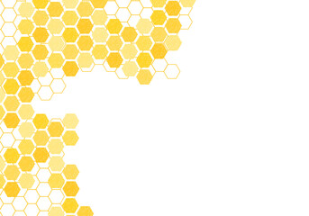 Abstract honeycomb with hexagon grid cells on white background vector.