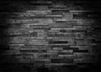 Empty space of Black brick wall texture background for interior decoration.
