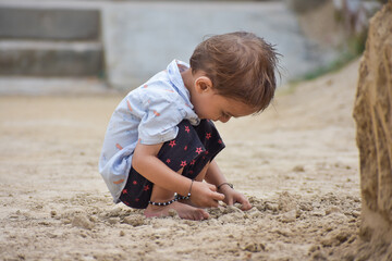 view of an Indian kid while playing