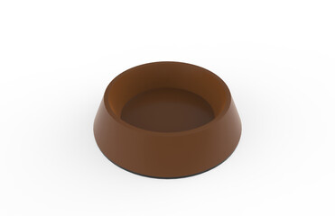 pet feeding bowl for food or water on rubber base for cats or dogs. 3d illustration.