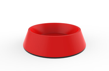 pet feeding bowl for food or water on rubber base for cats or dogs. 3d illustration.