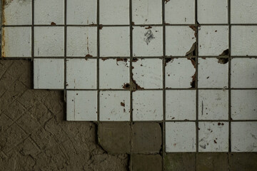 fragment of wall in an abandoned factory