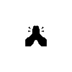 Folded hands vector flat Icon. Praying, hands, pray emoji illustrations