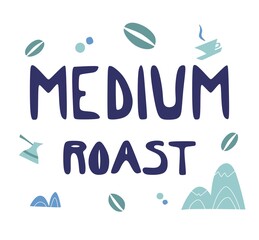 Type of roasted coffee beans in different levels. Coffee bean in various roasting level.