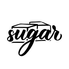 Food pantry custom label sugar. Container sticker. Vector