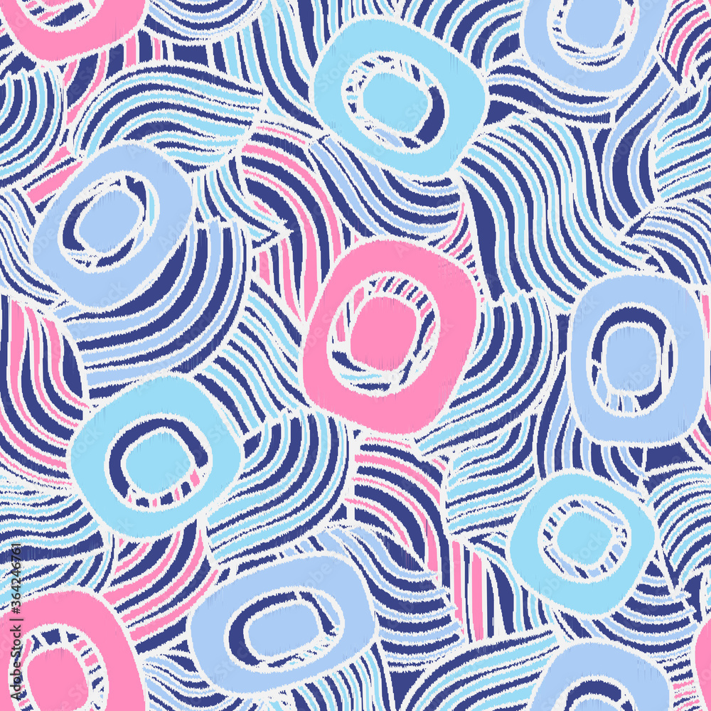 Poster Seamless abstract pattern with the image of geometric shapes and lines. 
