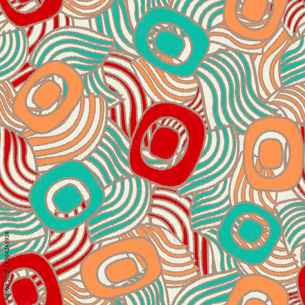 Poster Seamless abstract pattern with the image of geometric shapes and lines. 
