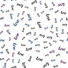 Dark Multicolor vector seamless cover with quote LOVE YOU. Illustration with phrase LOVE YOU for valentine's day. Design for wallpaper, fabric makers.