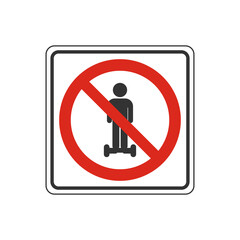 Personal mobility devices prohibited sign. No Gyrscooter symbol modern, simple, vector, icon for website design, mobile app, ui. Vector Illustration