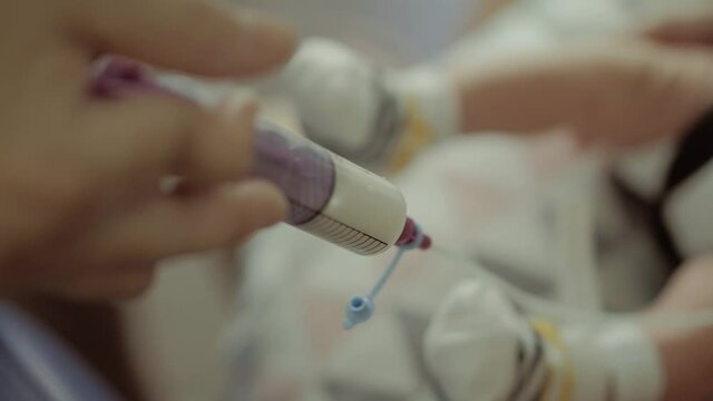 Newborn in hospital room