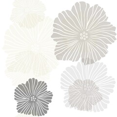 Light Blue, Yellow vector seamless doodle pattern with flowers. Doodle illustration of flowers in Origami style. Design for textile, fabric, wallpapers.