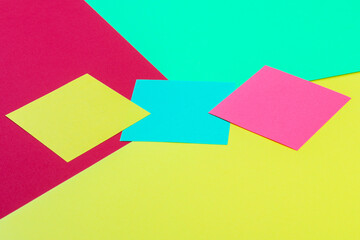 Colored paper in geometric. Bright color paper texture background. Trend colors, geometric paper background. Colorful soft paper background.