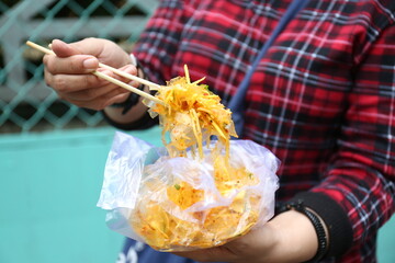 Rice paper salad (Bánh tráng trộn) Vietnam Street Food