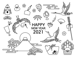 Fototapeta premium zestaw ilustracji nowego roku 2021