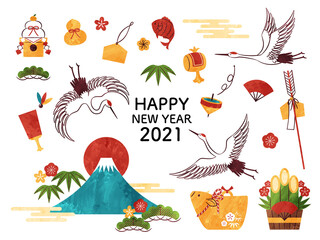 illustration set of new year 2021