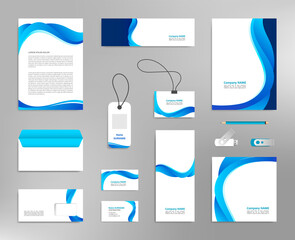 Corporate identity design template, business stationery mockup for company branding