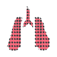 COVID-19 (Coronavirus) & lung infection concept Isolated symbol. COVID-19 Isolated illustration.
