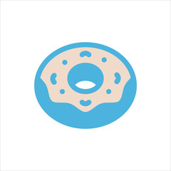 Fototapeta premium doughnut icon flat vector logo design trendy