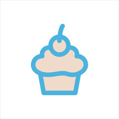cupcake icon flat vector logo design trendy