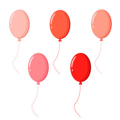 Vector balloons of bright hues and colors for making invitations.