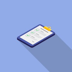 Fototapeta premium Checklist Isometric left view icon vector isometric. Flat style vector illustration.