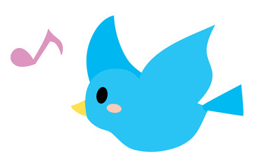 空飛ぶかわいい水色の小鳥