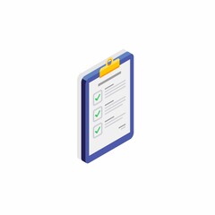 Checklist Isometric right view - Shadow icon vector isometric. Flat style vector illustration.