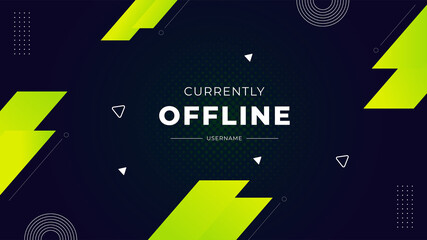 Currently offline twitch banner background vector template. Liquid geometric background with modern design.