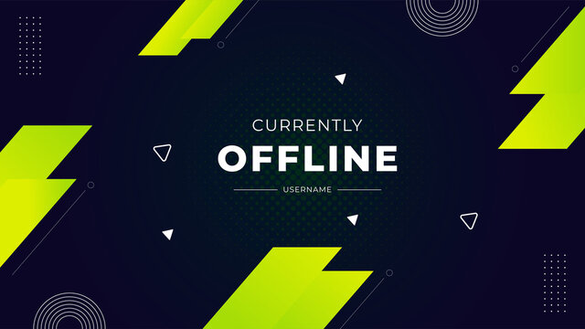 Currently offline twitch banner background vector template. Liquid geometric background with modern design.