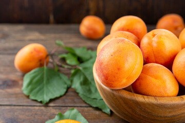 ripe apricots on the table