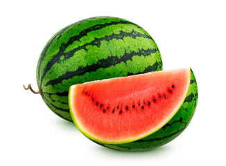 Watermelon isolated on white background with clipping path