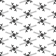 Remote air drones. Vector drone logo, pattern, illustration. Modern technologies. Seamless pattern. 