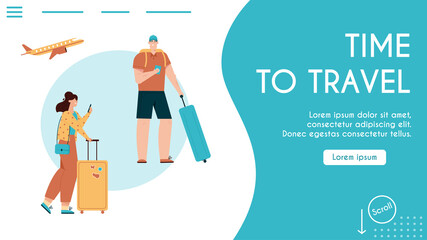 Vector banner illustration of time to travel
