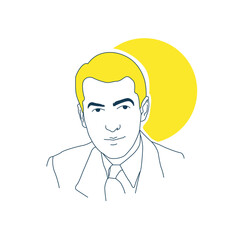 vector illustration of a man with a smile