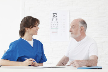 Fototapeta premium Vision test for senior patient