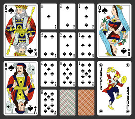 Spades suite design for a pack of traditional style playing cards