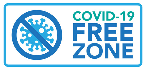 Covid free zone sign symbol