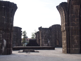 Unfinished mausoleum, Bara Kaman, Bijapur, Karnataka, South India, India