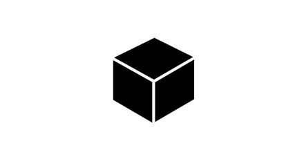  black cube.  stock illustration without background.