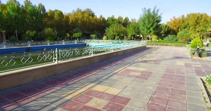 Karaj. IRAN. Hamoon Park, View of pond inside the park, PAN view C407